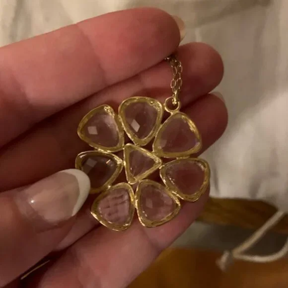 Anthropologie Gold Blooming Mosaic Necklace - Picture 2 of 5